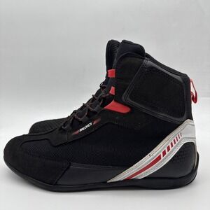 Sedici Sportiva Riding Shoes Black Red Men's US 10 Motorcyle Biking Suede Boot